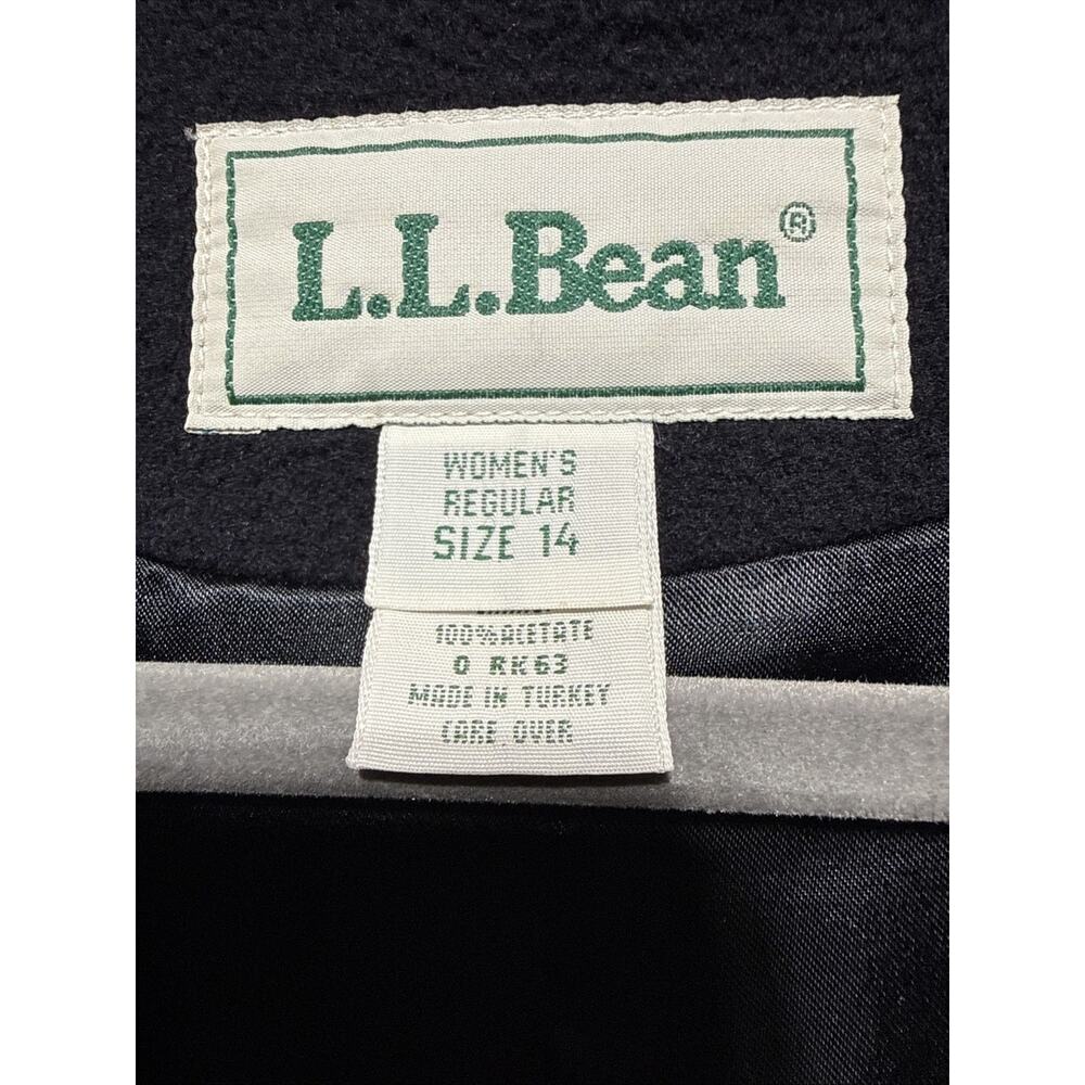 LL Bean Wool & Cashmere Women’s 14 Regular Navy Blue Lined Coat - Picture 6 of 8